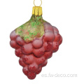 Ornamento de vidrio de Navidad de uva morada de color personalizado